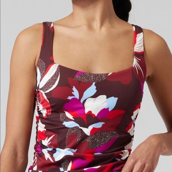 NWT Athleta Square Neck Bra Cup Tankini. 36 B/C Hero Bloom Decadent Cho… - Picture 3 of 9